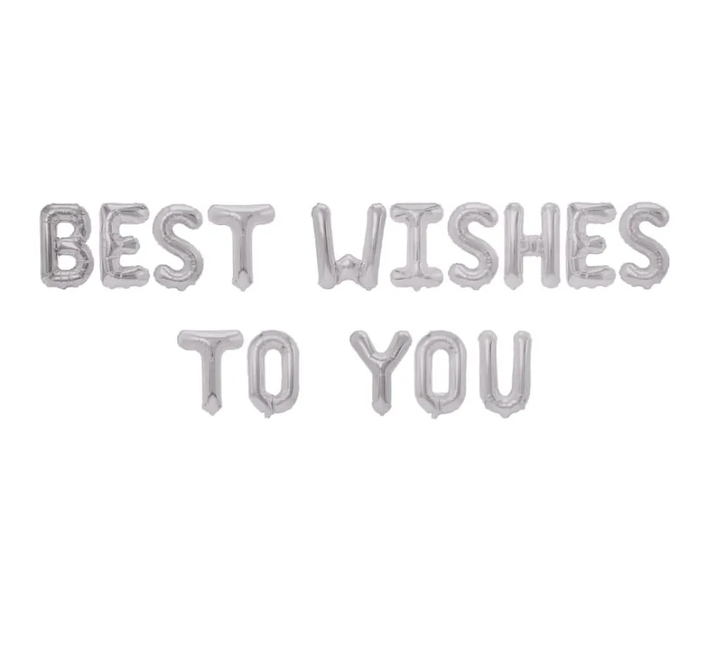 Silver Foil Helium Balloon Banner - Best Wishes to You - شراء السعادة